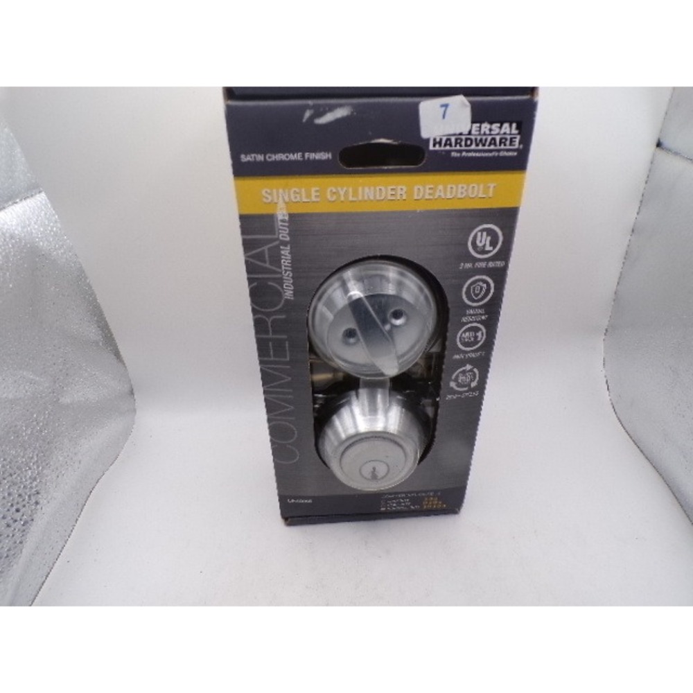 Universal Hardware UH40045 Single Cylinder Deadbolt Satin Chrome Commercial Grad